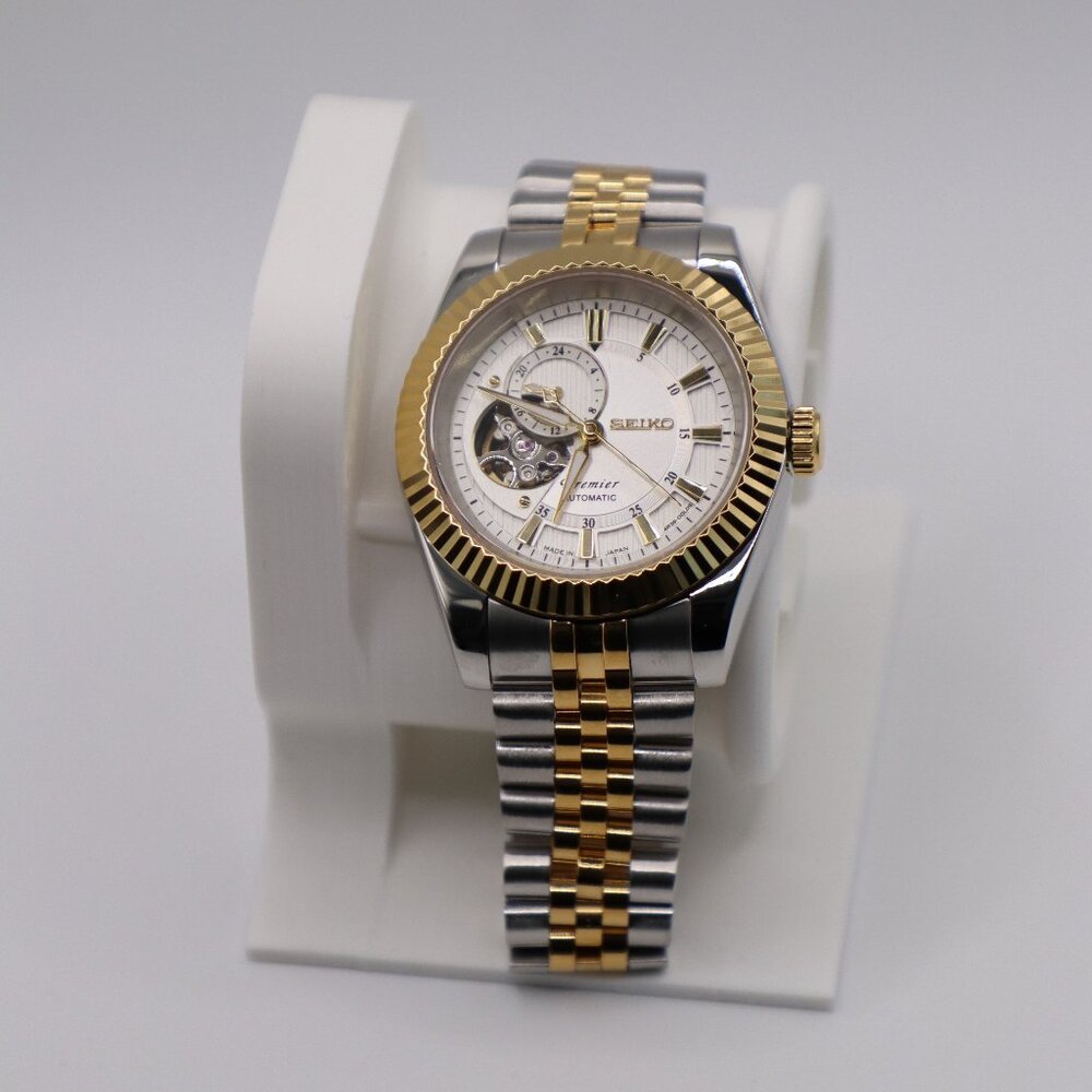 Seiko Two-Tone Gold and Silver Open Heart Bracelet Watch
